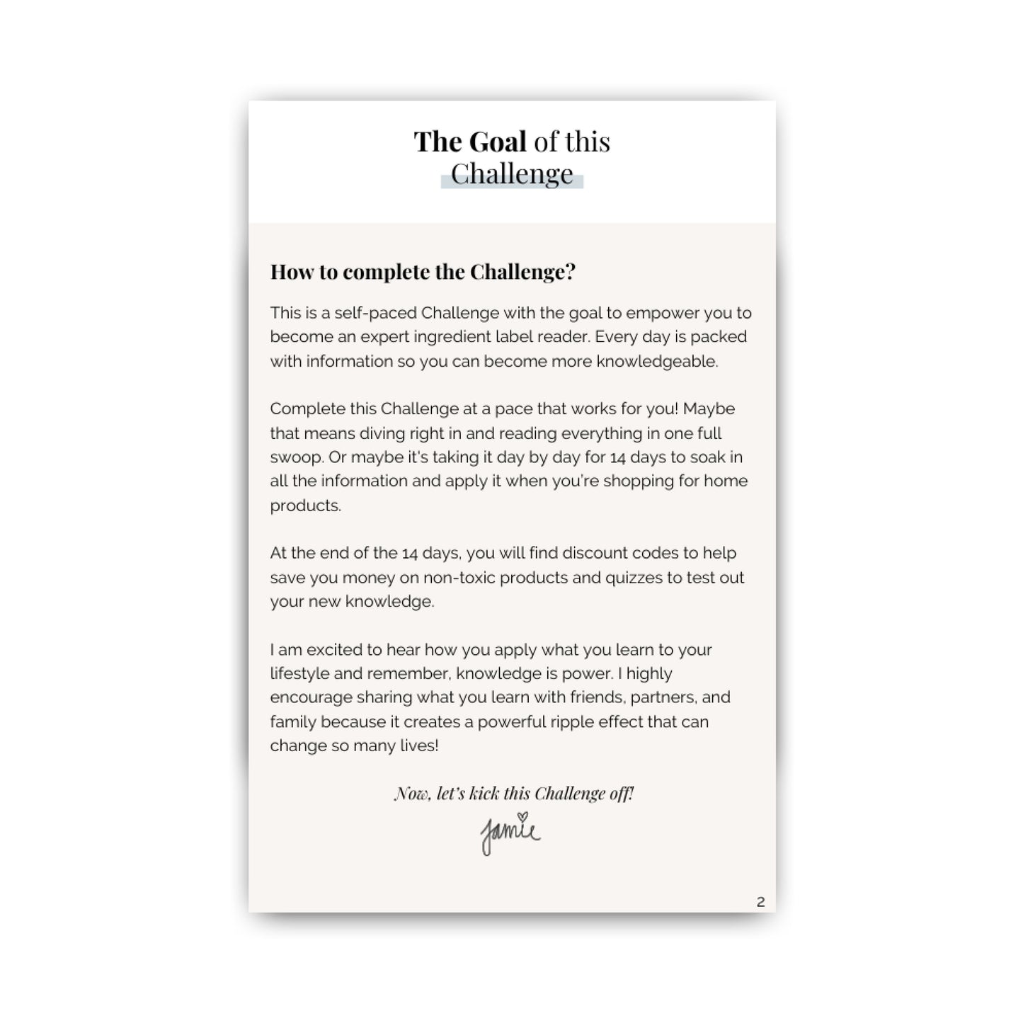 14 Day Non-Toxic Household Challenge